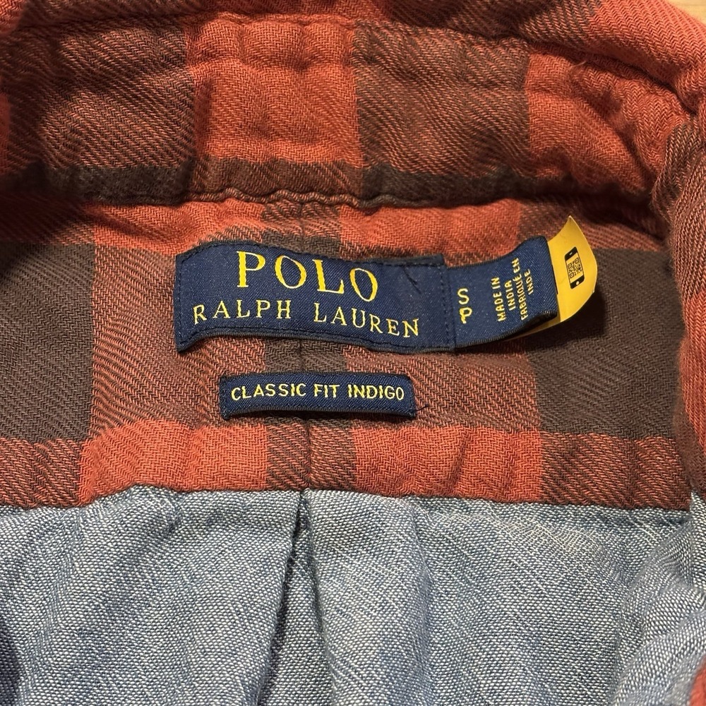 Polo Ralph Lauren Flannel Shirt Men's Small Buffalo Plaid‎ Red/Black Lumberjack - Picture 11 of 15